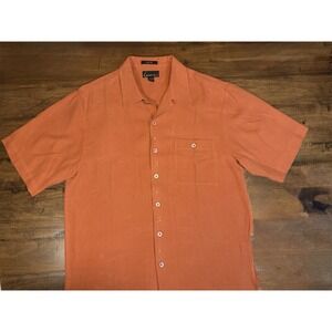 Luau, Men's 100 %‎ Silk, Button Down, Short Sleeve Shirt, "Sax on the Beach"